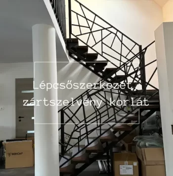 lépcsőszerkezet, zártszelvény korlát kategória